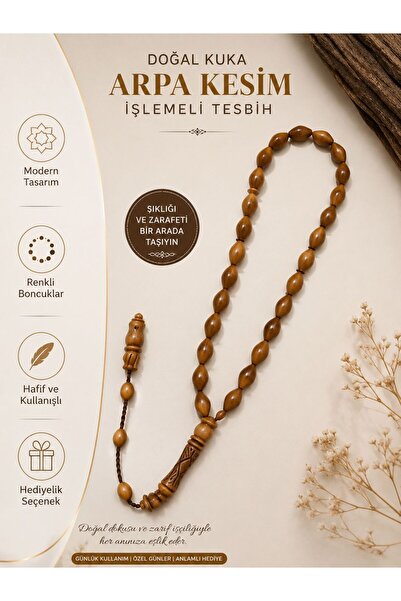 BLM WATCH Doğal Kuka Arpa Kesim İşlemeli Tesbih Modern Tasarım