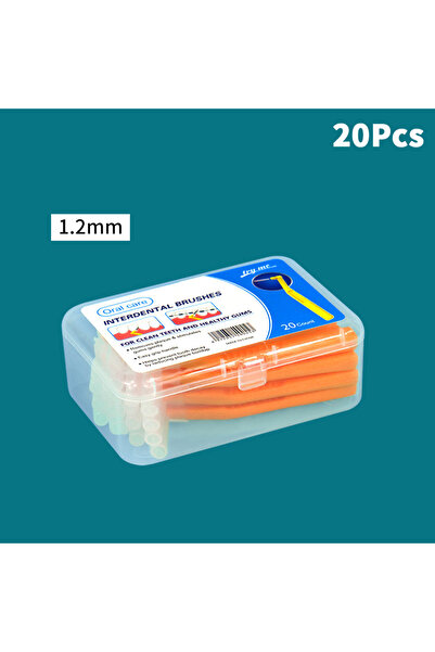 Choice1 Orange Hot! 20Pcs L Type Angled Interdental Brush Brush For Braces Mi...