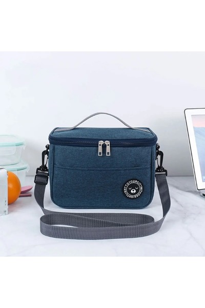 Choice navy blue Thermal bag bento bag aluminum foil thickened lunch box ther...