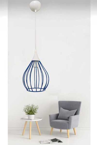 BSA LIGHTING TEL MAVİ TEKLİ MODERN SARKIT AVİZE (BEYAZ GÖVDELİ)