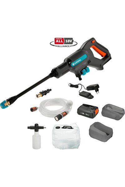 Gardena Akülü Orta Basınçlı Temizleyici AquaClean 24/18V P4A Kullanıma Hazır Set