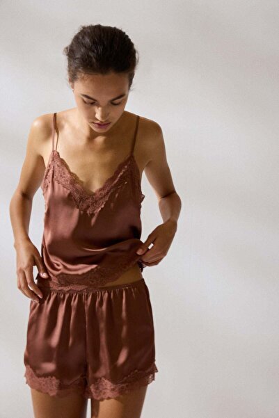 H&M Lace-trimmed satin pyjamas
