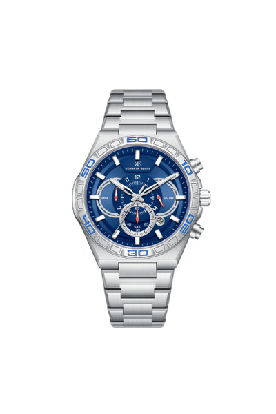 Kenneth Scott Men's Chronograph Blue Dial Watch - K26101-SBSN