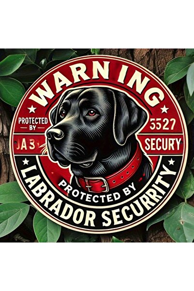 Choice Round 20X20CM Vintage Labrador Security Warning Metal Sign - 19.81cm R...