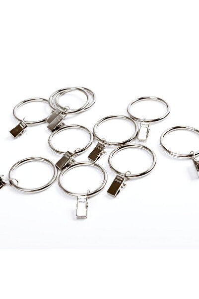 choice2 20 Pieces Light Grey 10/20/30/40Pcs Silver Curtain Rings with Clips, ...