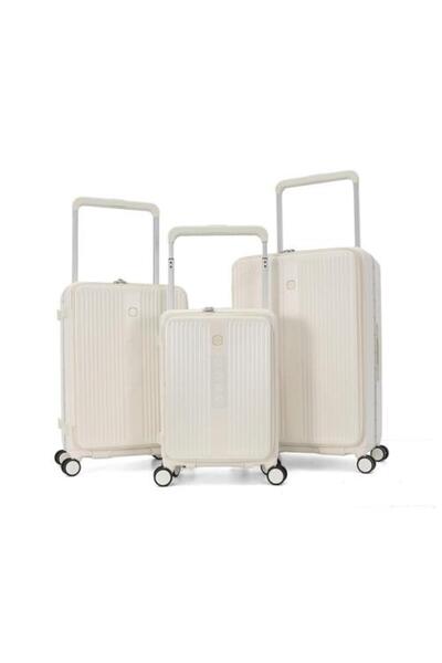 Akyat 3-piece luggage set with front opening - Beige