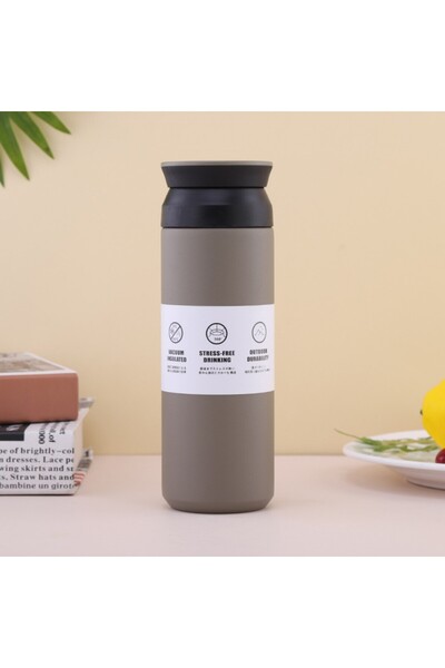 Choice3 401-500ml Light Grey Stainless Steel Thermos Bottle Thermal Mug Leakp...