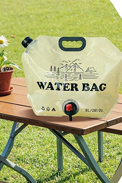 CİYU TİCARET 8 Litre Katlanabilir Musluklu Su Torbası Kamp Piknik Outdoor Su ...