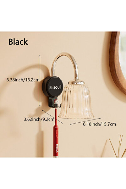 Choice black 1pcs，Wall lamp toothbrush holder, simple and luxurious bathroom ...