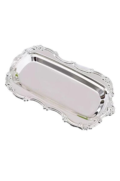 Choice Sliver Vintage Embossed Silver Tray, Stainless Steel Serving Platter f...