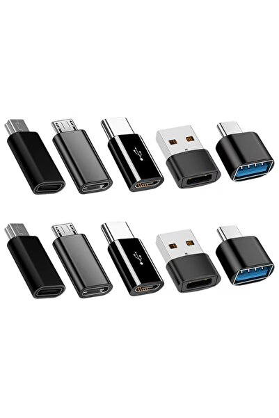 Choice محول USB C OTG أسود اختياري (10 مجموعات) (8 مجموعات) / محول USB C OTG ...