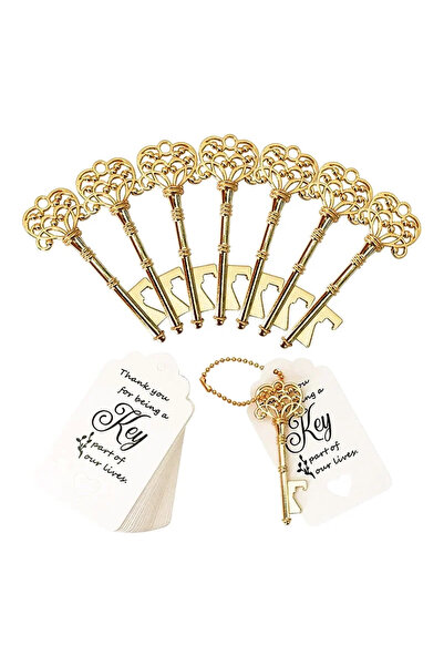 choice2 50 Sets Gold 50Pcs Crown Key Bottle Opener Beer Wine Opener Wedding F...