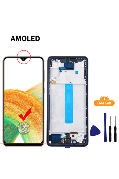 Choice شاشة AMOLED مع إطار، شاشة AMOLED لهاتف A33 5G، شاشة LCD تعمل باللمس مع...