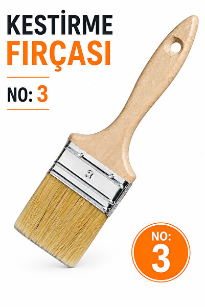 Badem10 Wooden Handle Cutting Paint Brush No:3 Professional Wall Ceiling Corn...