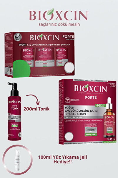 Bioxcin Intensive Anti-Hair Loss Advantageous Care Set: Tonic - Shampoo - Ser...