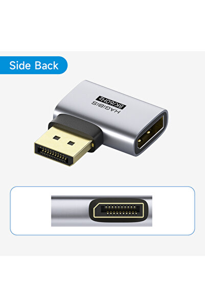 Choice5 Side L Back Hagibis DisplayPort Adapter Right Angle 90 Degree Male to...