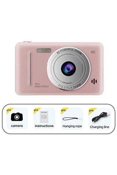 Choice1 pink 4k Digital Camera Retro CCD Portable Camera 50 Million Pixels Au...
