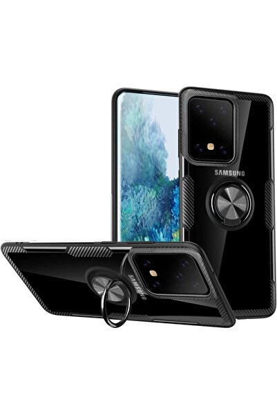 OEM Carbon Clear Ring TPU Samsung Galaxy S20 Ultra Μαύρο