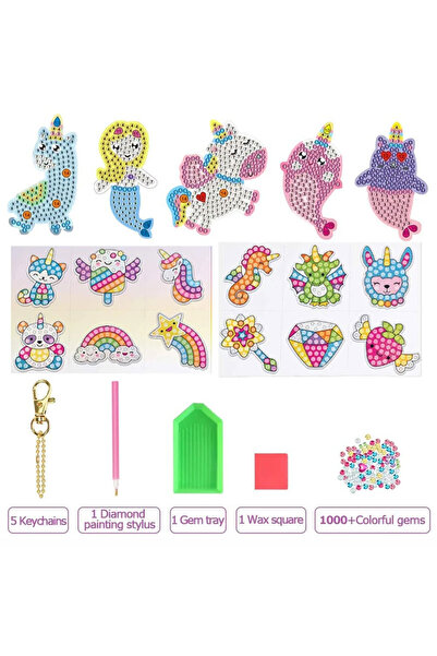 Choice5 A Diamond Art Kits for Kids with Keychains Unicorn Mermaid Diamond Pa...