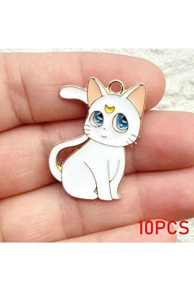Choice1 Bandai 10PCS-B 10Pcs DIY Anime Cute Sailor Moon Cat Keychain Phone Ch...
