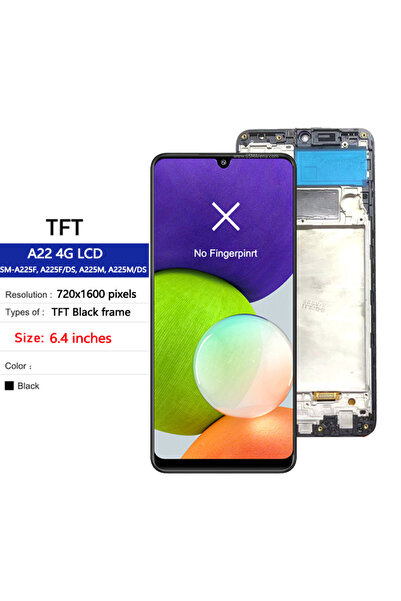 choice2 شاشة عرض TFT جديدة بإطار أسود لهاتف A22 4G، شاشة LCD تعمل باللمس مع م...