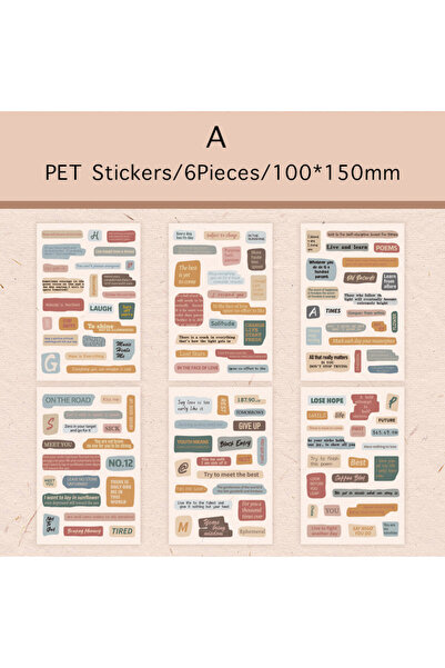 Choice ملصقات PET بتصميم حروف عتيقة من Journamm، 6 قطع/عبوة، لوازم سكرابوكينغ...