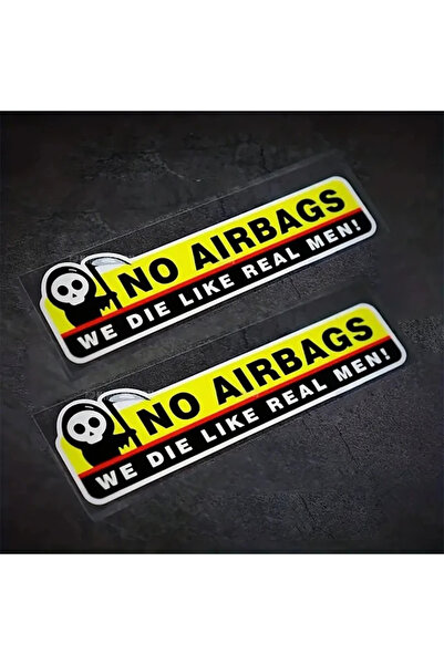 Choice A 2pcs NO AIRBAGS We Die Like Real Men Funny Motorcycle Stickers Decal...