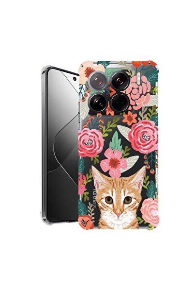 bestcase ¬Æ Husa pentru Xiaomi 15 Pro, Anti Shock 1.5MM, Cat and Flowers, Pro...