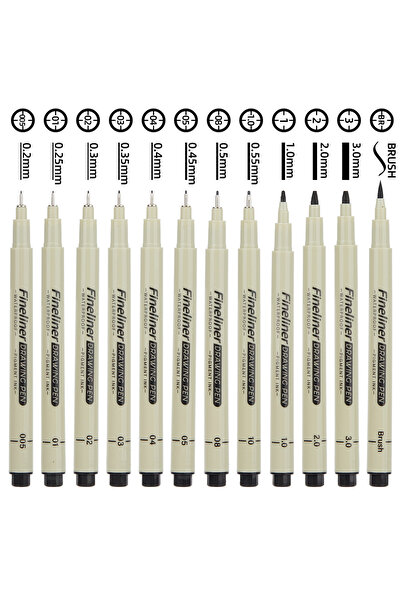 Choice 12pcs 12Pcs Manga Markers Needle Pen Art Hand-painted Hook Line Pen Sk...