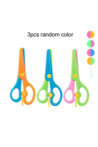 Choice1 3pcs Plastic Scissors Double Color Splicing Handmade DIY Safe Scissor...