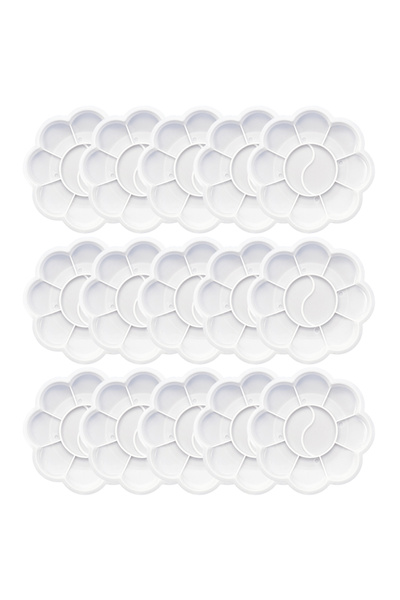 Choice YLP-MH-15PCS-S 5-15PCS Plum Shaped Pigment Tray 8.3cm Reusable Palette...