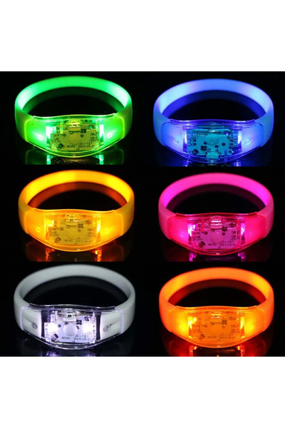Choice5 6pcs Random color 6pcs Led Sound Control Bracelet Flashing Bracelet W...