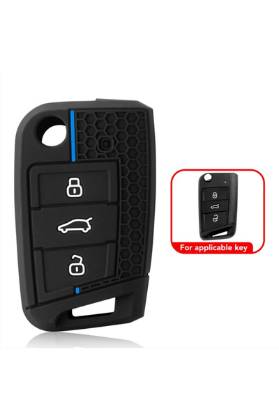 Choice Black Blue Line Key case cover For VW golf 7 GTI POLO T-Cross T-Roc to...