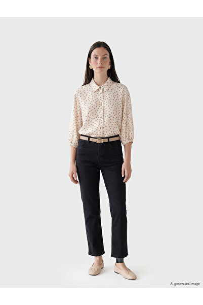 LC Waikiki Nevavm Easy-To-Wear Polka Dot Women's Shirt with Snap Fasteners