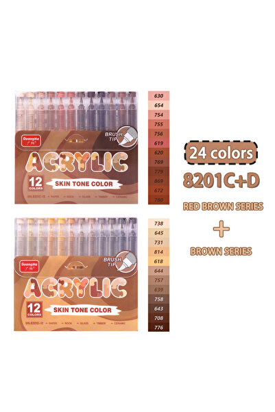 Choice10 C and D-24pcs GuangNa 12/24/48/72 colors Acrylic Paint Markers,Soft ...