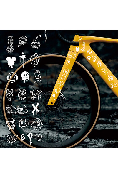 Choice8 white-A 1pc 1pc New Bicycle Stickers for Bicycle Frame Top Tube Graff...