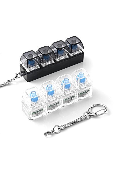Choice 2pcs -LED Fidget Button 4eys Keyboard Tester; Mechanical Keycap Toy fo...