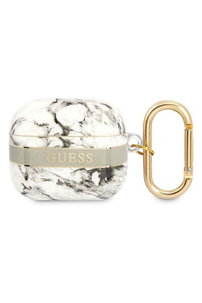 Guess Θήκη Σιλικόνης Marble Strap για Apple AirPods 3 Γκρι