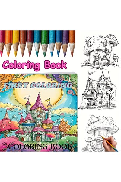Choice 28 Pages Enchanting Houses Coloring Book for Adult Stress Reduction | ...