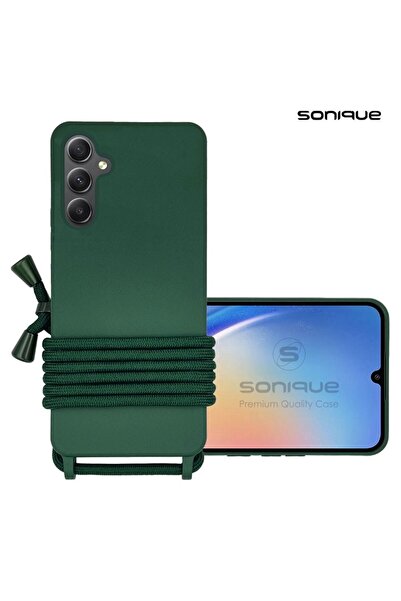 Sonique Θήκη Σιλικόνης με Κορδόνι CarryHang Samsung Galaxy A35 5G Πράσινο Σκούρο