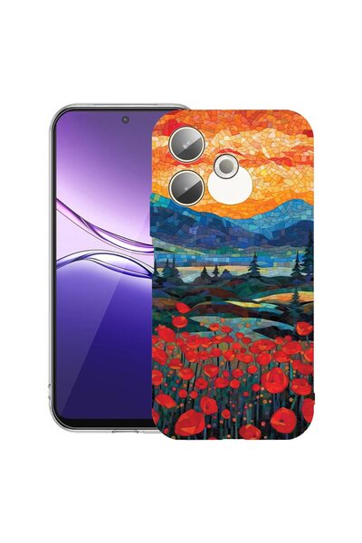 bestcase ¬Æ Husa Clear Silicon pentru OPPO A5 Pro 5G, Poppies in Sunset, 2042...
