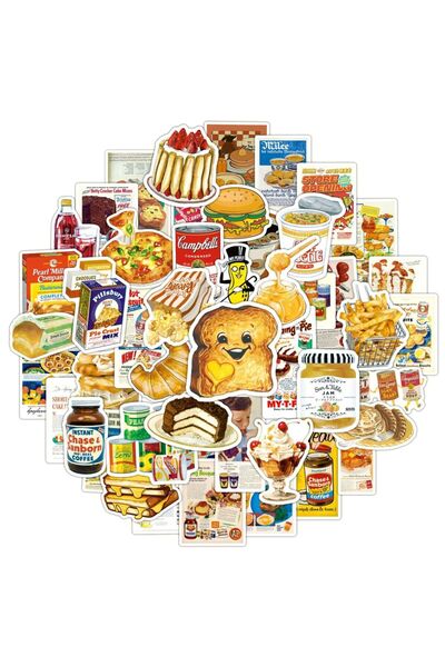 Choice 50pcs 50Pcs Cute Retro Food Ins Style Poster Sticker DIY Phone Laptop ...