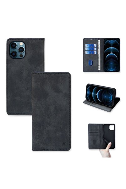 Sonique Θήκη Πορτοφόλι Vintage Magnet Wallet Apple iPhone 12 Pro Max Μαύρο