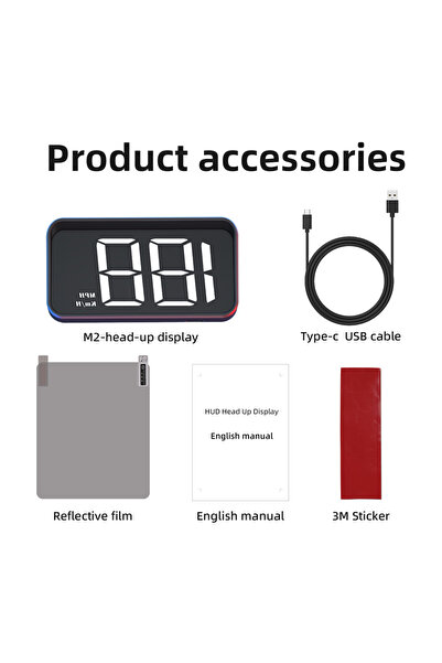 Choice1 white M2 GPS Head Up Display Speed Car Speedometer with Alarm Windshi...