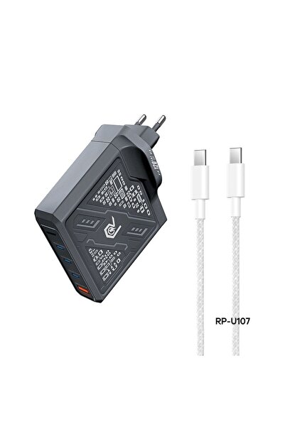 Remax Φορτιστής Mecha Warrior Series RP-U107 120W GaN 3xC/1xUSB+ Καλώδιο Type...