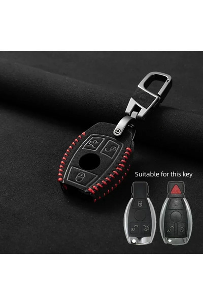Choice4 غطاء مفتاح السيارة عن بعد من الجلد الأحمر بثلاثة أزرار من النوع B لسي...