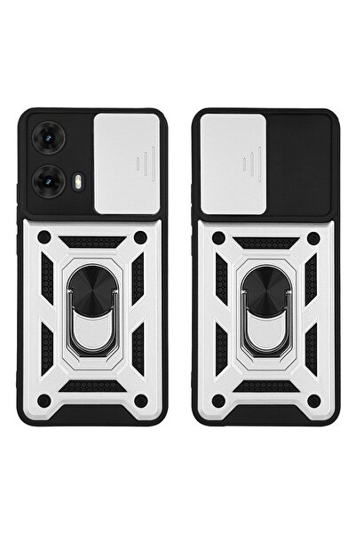 Sonique Θήκη Ring Armor CamPro για Motorola Moto G85 5G Ασημί