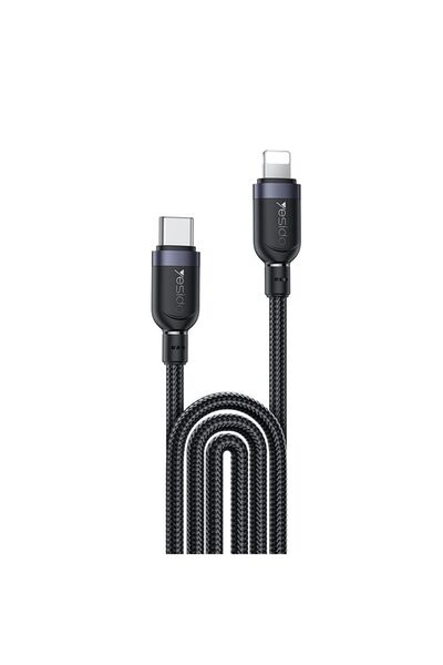 Yesido Καλώδιο CA193 Braided Type-C σε Lightning 27W 3m Μαύρο