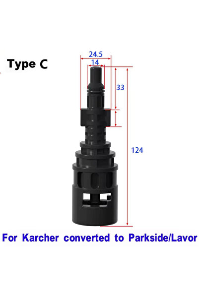 Choice1 Type C ROUE for Karcher Parkside High Pressure Washer Nozzle Adapter ...