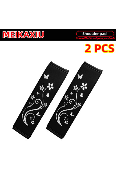 Choice8 Sliver 2pcs Car shoulder guard cover fabric breathable peony flower g...